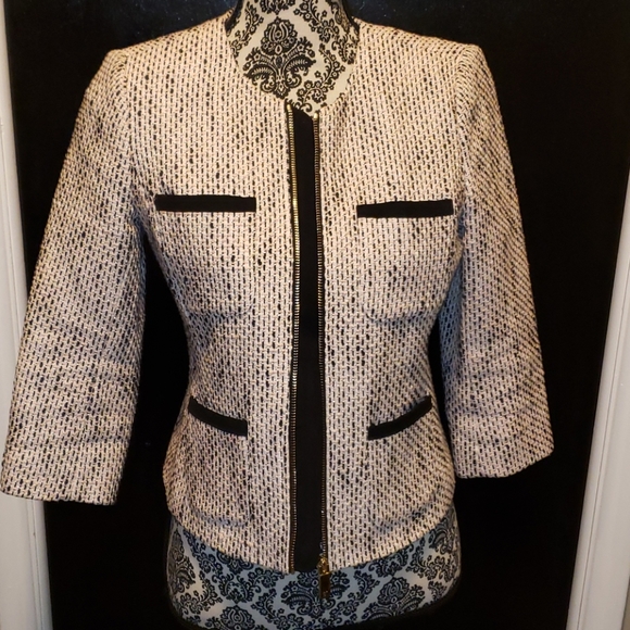 Vince Camuto Tweed Pink & Black Blazer - 373 - Picture 3 of 6